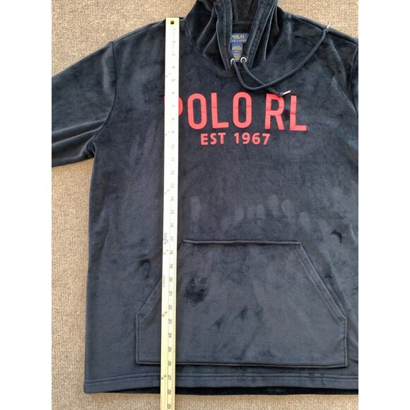 Polo Ralph Lauren Plush Hoodie Mens L Velour Long Sleeve Relaxed Lounge Sleep - Picture 3 of 7